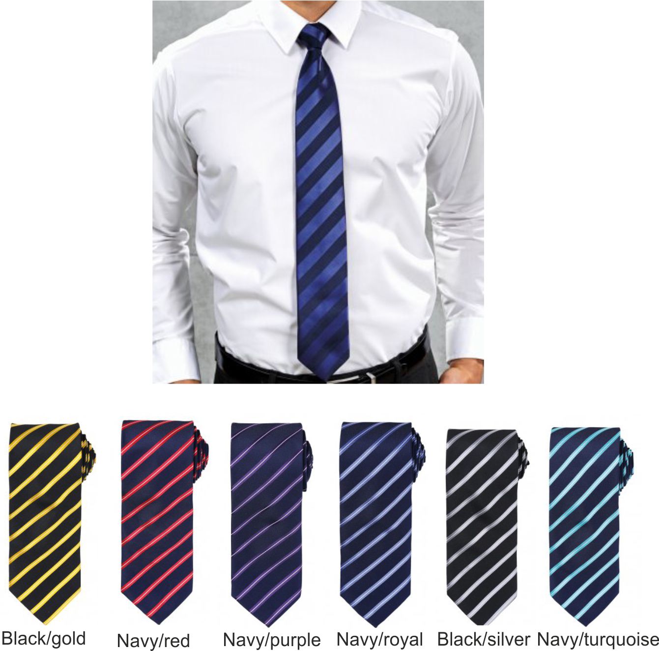 Premier PR784 Sport Stripe Tie  Premier PR784 Sport Stripe Tie